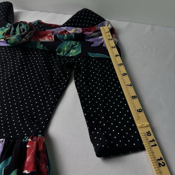 Amy Too! Girl’s Size 7 3/4 Sleeve Dress In Polka Dot Floral Skirt With Tulle. - Picture 8 of 14